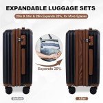 OUZZO 5-Piece Expandable Hardshell Luggage Set