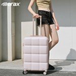 Light Grey Merax Hardshell Luggage Set with Cup Holder