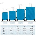 Peacock Blue 4-Piece Hardshell Luggage Set