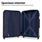 Coolife 3-Piece Lightweight Luggage Set - Apricot White
