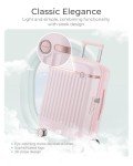 BAGSMART 20" Expandable Carry-On Luggage - Atlas Pink