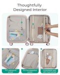 BAGSMART 20" Expandable Carry-On Luggage - Atlas Pink