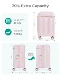 BAGSMART 20" Expandable Carry-On Luggage - Atlas Pink