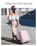 BAGSMART 20" Expandable Carry-On Luggage - Atlas Pink