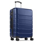 Blue 24-Inch Expandable Hard Shell Carry-On Luggage