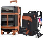 5-Piece Travel Backpack Set with Spinner Wheels