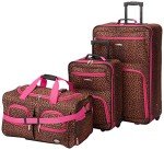 Rockland Pink Leopard 3-Piece Softside Luggage Set