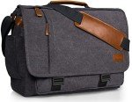 Water-Resistant Grey Messenger Bag for 17-Inch Laptops