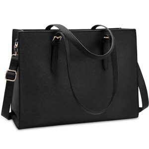Waterproof Leather Laptop Bag for Women, 15.6
