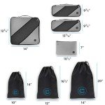 7-Piece Grey Packing Cubes for Travel Organization