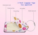 Pink Smiley Luggage Tags with Stainless Steel Loop