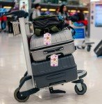 Pink Smiley Luggage Tags with Stainless Steel Loop