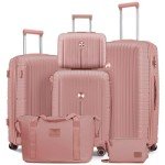 Joyway 6-Piece Rose Gold Hardside Luggage Set