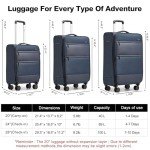 Kono 20" Lightweight Waterproof Carry-On Suitcase