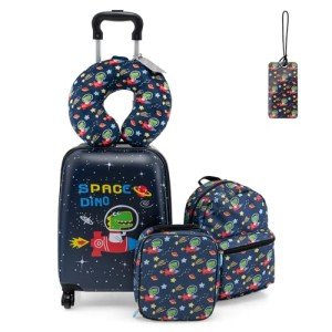 Goplus 5-Piece Kid’s Luggage Set - Space Dino