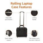 Amazon Basics Black Rolling Laptop Case, 14.5-Inch