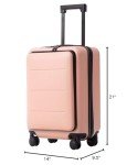 Coolife 20" Sakura Pink Spinner Carry-On Luggage