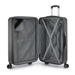 3-Piece Expandable Black Luggage Set with Tote