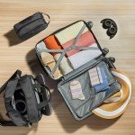 3-Piece Expandable Black Luggage Set with Tote