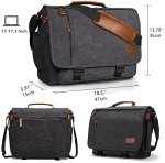 Water-Resistant Grey Messenger Bag for 17-Inch Laptops