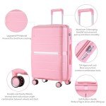 Lightweight 4-Piece Expandable Luggage Set - Pink