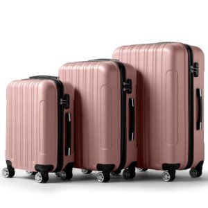 Rose Gold 3-Piece Lightweight Luggage Set