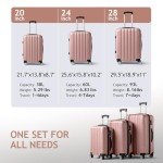 Rose Gold 3-Piece Lightweight Luggage Set