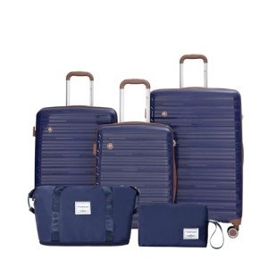 5-Piece Navy Luggage Set with Spinner Wheels