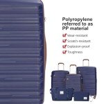 5-Piece Navy Luggage Set with Spinner Wheels