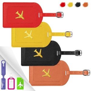 Colorful Luggage Tag Set - 4 Durable Styles