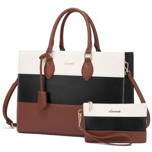 Stylish Laptop Tote for Women with Clutch