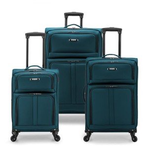 U.S. Traveler Anzio Teal Expandable Luggage Set