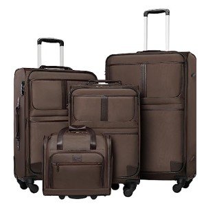 Coolife 4-Piece Expandable Spinner Luggage Set