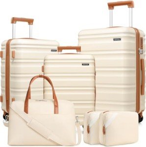 Romtour Expandable Hard Shell Luggage Set 6 Piece