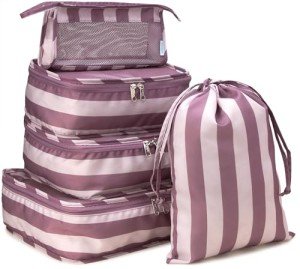 5-Piece Durable Packing Cubes Set - Pink Gaze