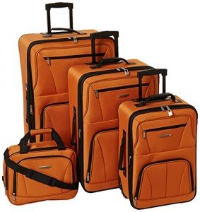 Rockland Journey Expandable Orange Luggage Set - 4 Pieces