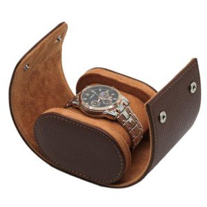 Travel Watch Case with Pillow - Brown Organizer