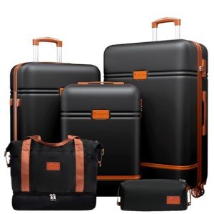 5-Piece Lightweight Luggage Set with Spinner Wheels