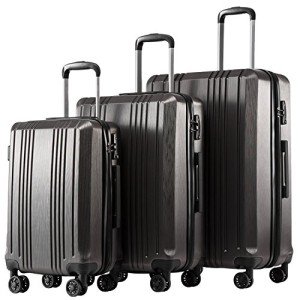 Coolife Expandable 3-Piece Luggage Set with TSA Lock