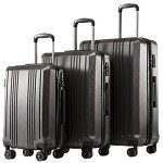 Coolife Expandable 3-Piece Luggage Set with TSA Lock