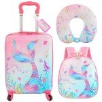 Kids Luggage Set with Backpack & Rolling Suitcase