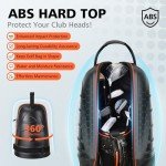 Lightweight Golf Travel Bag with Wheels - Black/Orange