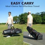 Lightweight Golf Travel Bag with Wheels - Black/Orange