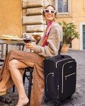 BAGSMART 20-Inch Expandable Carry-On Suitcase (Black)