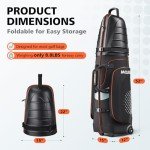 Lightweight Golf Travel Bag with Wheels - Black/Orange