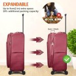 Verdi 28" Expandable Softside Spinner Luggage - Burgundy