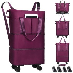 Rolling Duffel Bag with Wheels - Expandable Travel Bag
