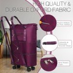 Rolling Duffel Bag with Wheels - Expandable Travel Bag