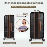 TILYMOL Black Hardside 2-Piece Luggage Set