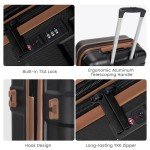 TILYMOL Black Hardside 2-Piece Luggage Set